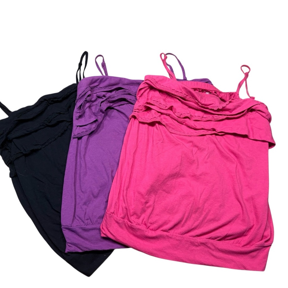 Lane Bryant Camisoles in Black, Purple, and Pink